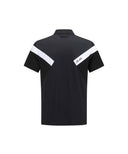 Men Ice Dots Incision Point Short T-Shirt - Black