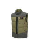 Men's Check Mix Down Vest - Khaki