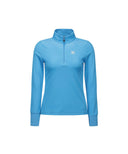 Women's Zipper Point Ribbed Long T-Shirt - Light Blue