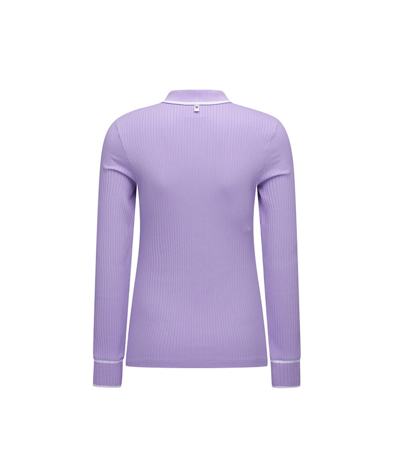 Women's Collar Point Ribbed Long T-Shirt