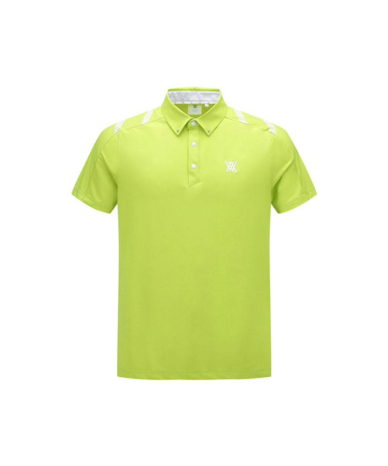 Men Ice Dots Logo Pattern Short T-Shirt - Lime