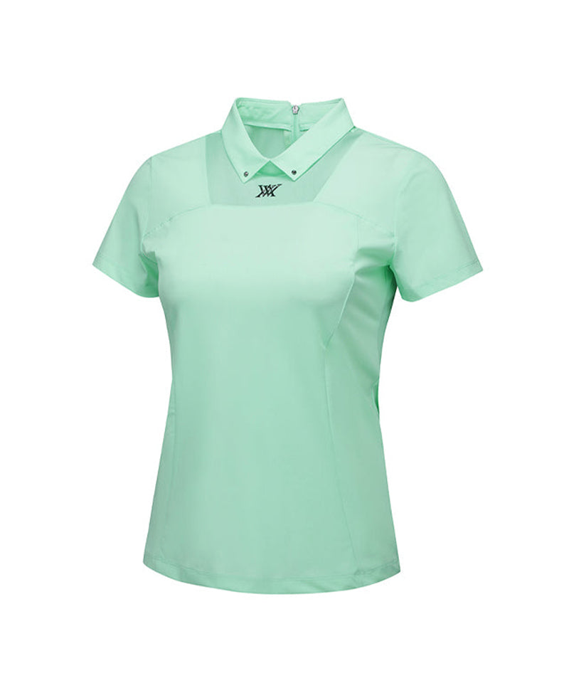 Women's Mash Block Point Short Sleeve Long T-Shirt - Light Green