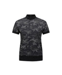 Women New Camouflage Short T-Shirt - Black