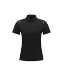 Women Beads Point Short T-Shirt - Black