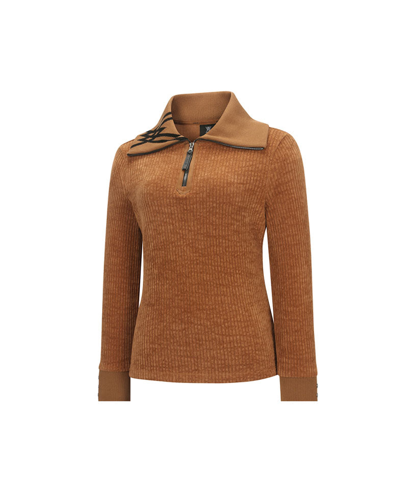 ■ANEW GOLF■ W OPS type VT SWWH ANEW Golf Women Logo Point Collar L/TS - Camel – Anew Golf USA