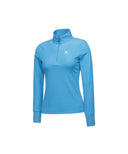 Women's Zipper Point Ribbed Long T-Shirt - Light Blue