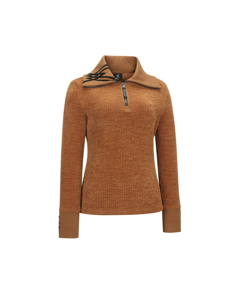 ANEW Golf Women Logo Point Collar L/TS - Camel – Anew Golf USA