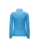 Women's Zipper Point Ribbed Long T-Shirt - Light Blue