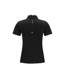 Women Beads Point Short T-Shirt - Black