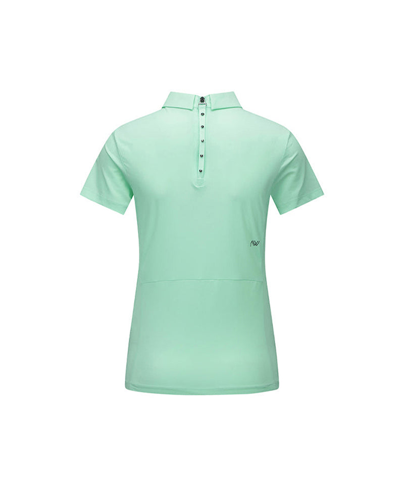 Women's Mash Block Point Short Sleeve Long T-Shirt - Light Green