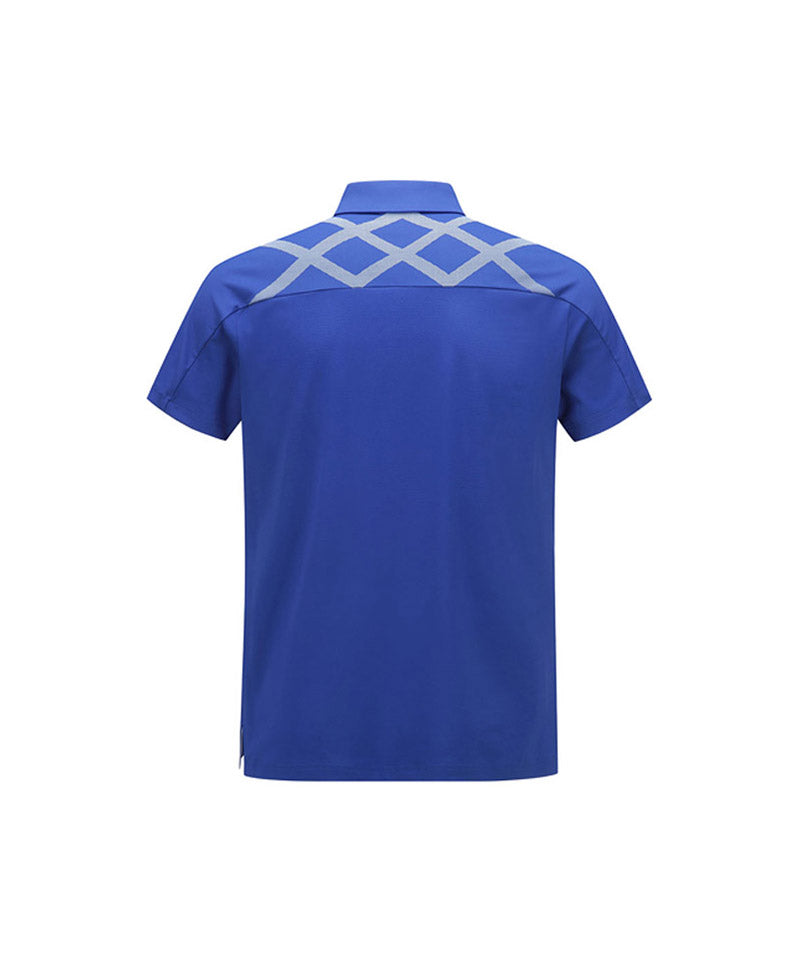 Men Ice Dots Logo Pattern Short T-Shirt - Royal Blue
