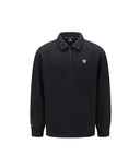 Men's Collar Half Zip Long T-shirt - Black