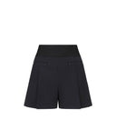 [Signature] Women's Band High Waist Half Pants - Black