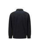 Men's Collar Half Zip Long T-shirt - Black