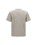 Men Woven Sleeve Crew Neck - Beige