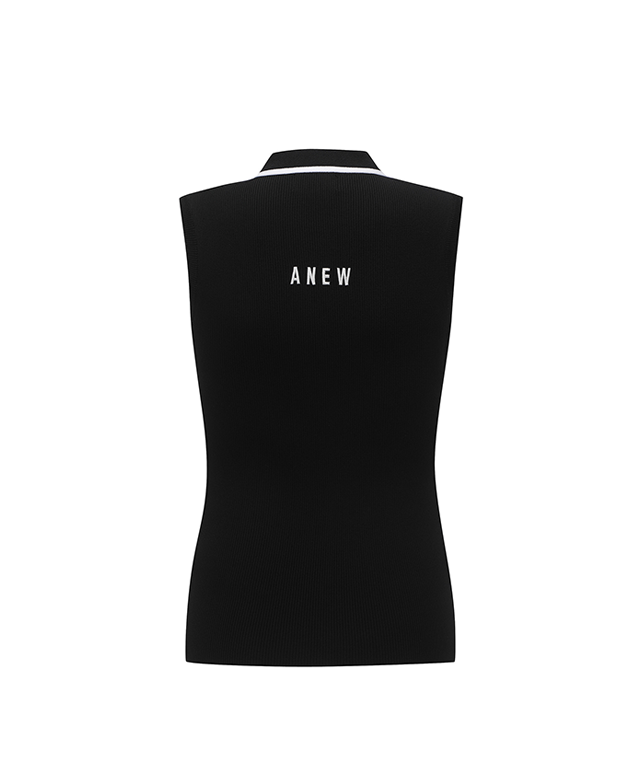 Women's Collar Golgi Sleeve Sweater - Black