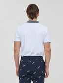 [Signature] Men's Denim Collar Short T-Shirt - White