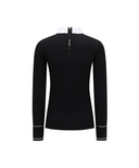 [Signature] Women's Stripe Textured L/TS - Black