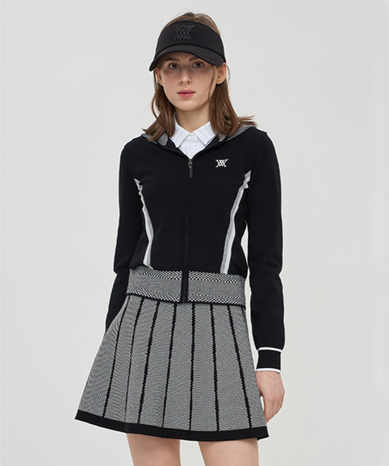 Women's Pattern Knit Skirt - Black