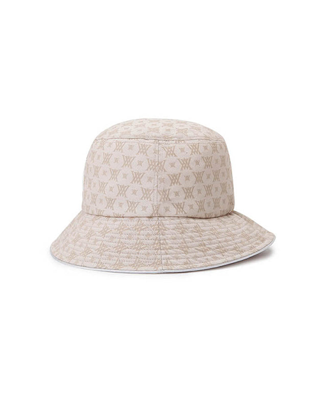 Monogram Round Taping Bucket Hat - Beige