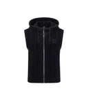 Women's Chenille Knit Hood Vest - Black