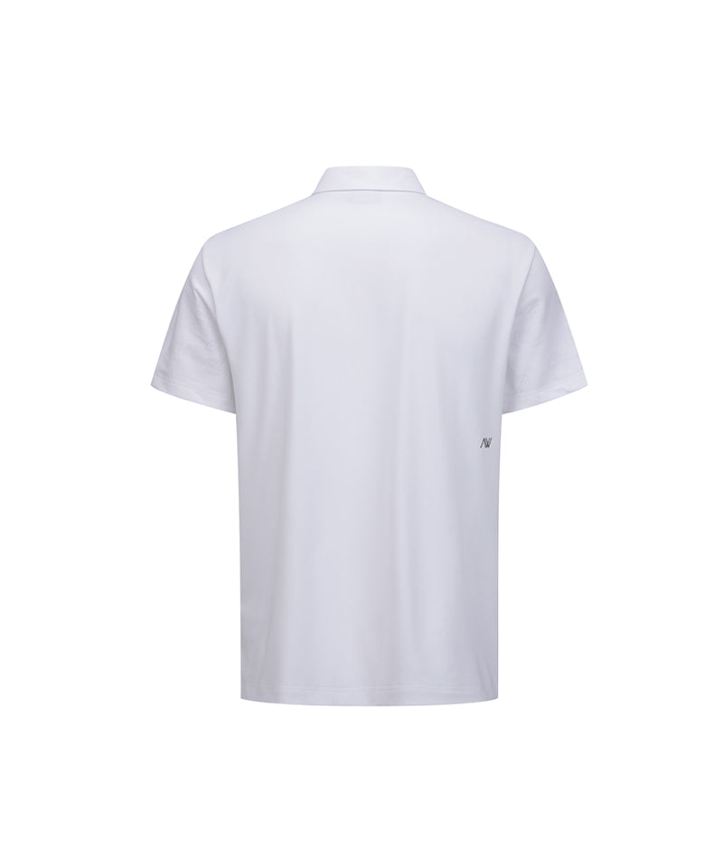 ANEW GOLF Men's SM Jacquard Hybrid Short T-Shirt - White