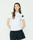 Women's Ice Dots Incision Point Short T-Shirt - White