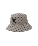 Unisex Monogram Pattern Bucket Hat - Beige