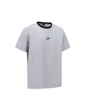 Men Ribbed Crew Neck Short T-Shirt - Light Gray