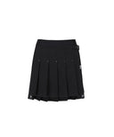 [Legacy Sale]  Women's Buckle Decoration Pleats Skirt - Black