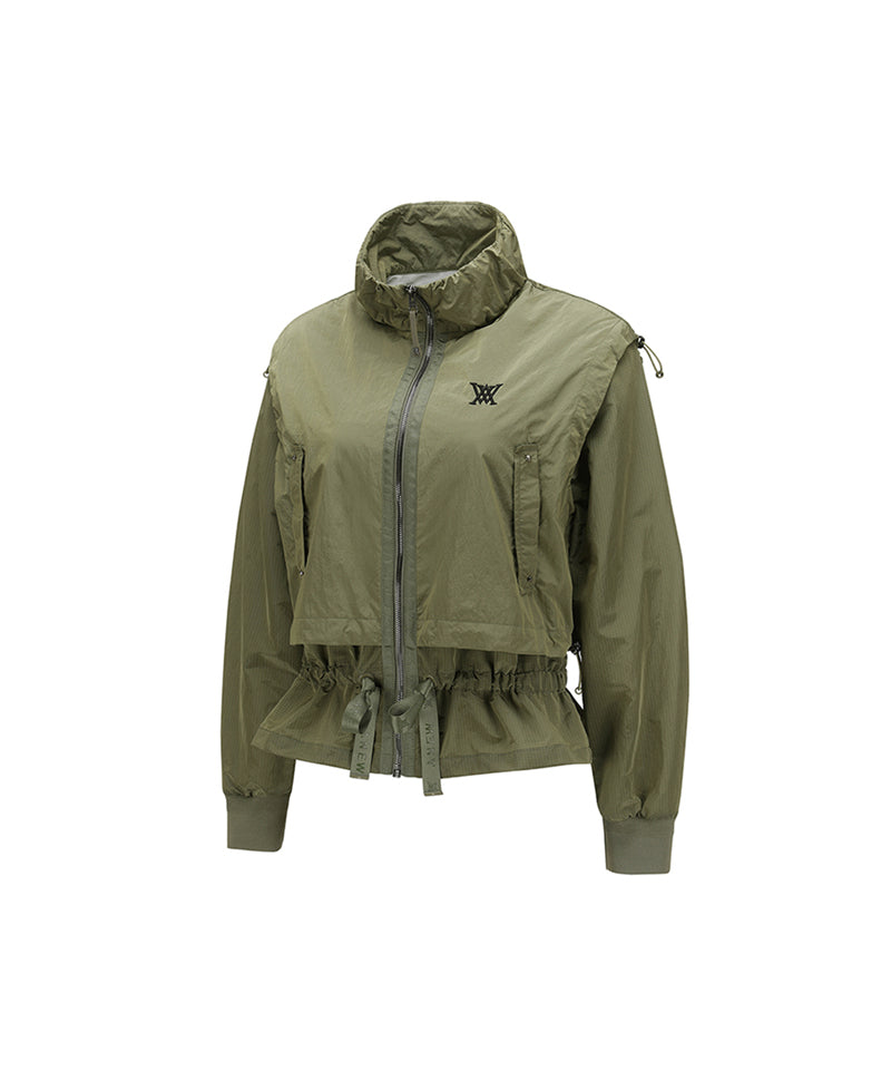 Women's Shirring Point MA-1 Jacket - Khaki