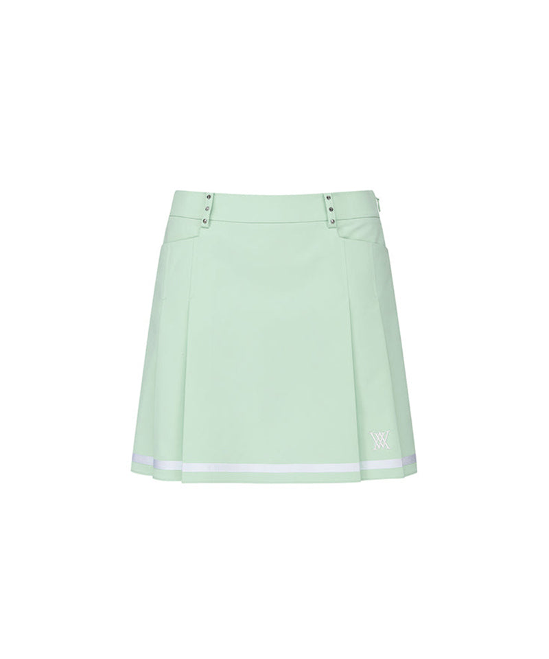 Women's Half Pleats Under Line Point Skirt - Light Green