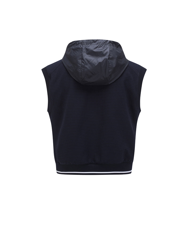 Women's Hoodie Vset Zip-Up Vest - Navy