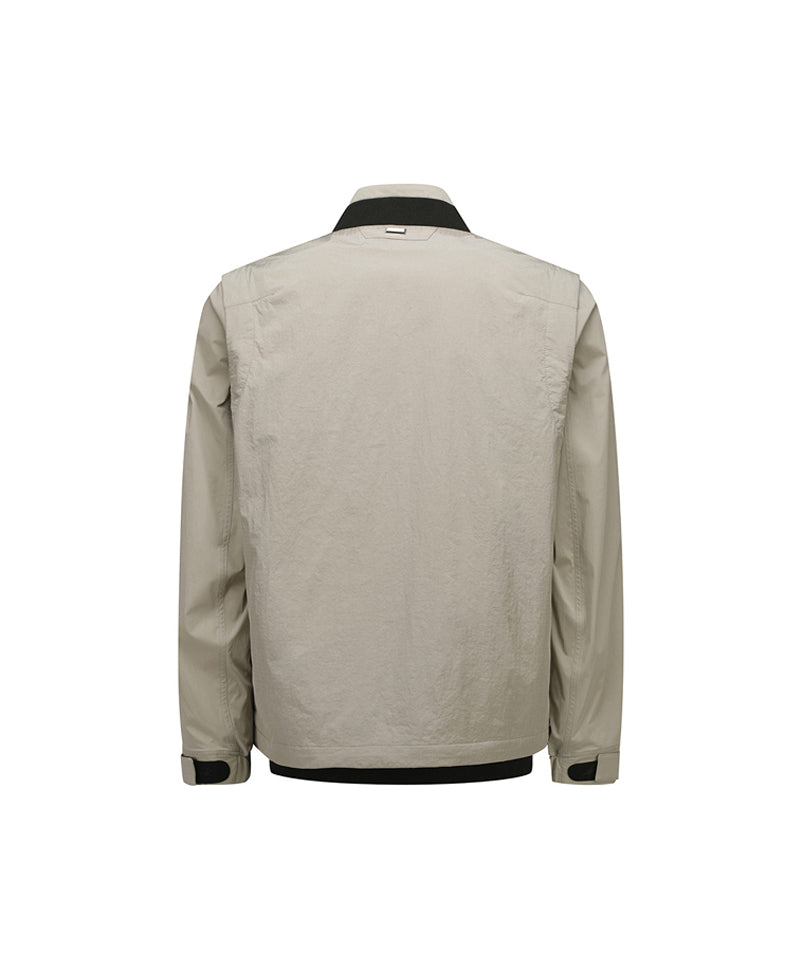 Men's Detachable MA-1 Jacket - Light Beige