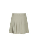 Women's Buckle Point Pleats Skirt - Light Beige