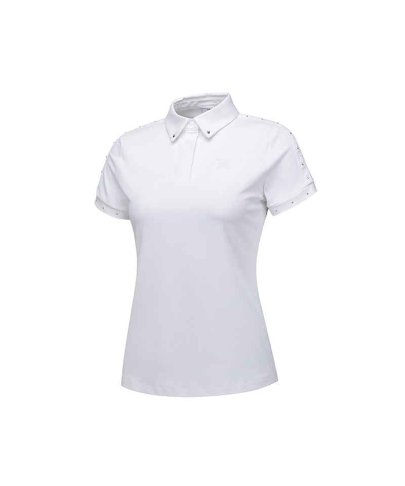 Women's Back Triangular Point Short T-Shirt - White