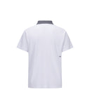 [Signature] Men's Denim Collar Short T-Shirt - White