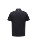 [Signature] Men's Crack Fabric Short T-Shirt - Black