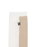 Women's Color Block Over Knee Socks - Off-White