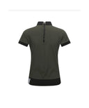 Women's Back Zip Shoulder Tape Point Short T-Shirt - Khaki