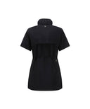 Women's Short Sleeve One Piece Jacket - Black
