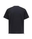 Men Ribbed Crew Neck Short  T-Shirt - Black