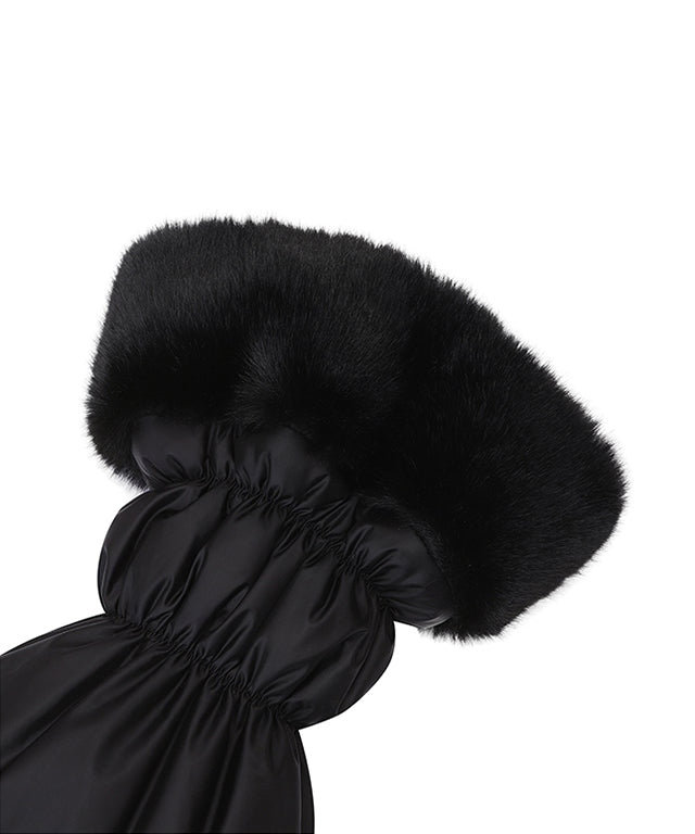 Goose Padded Leg Warmers - Black