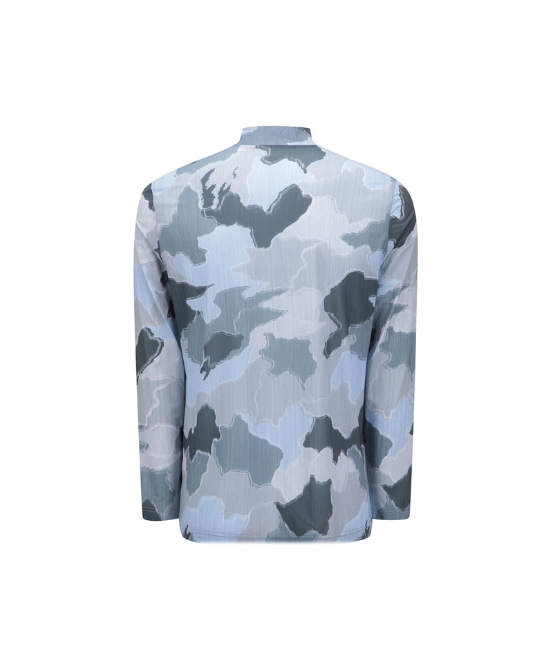 Anew Golf Men's SM Mock Neck Pattern Base Layer - Light Blue
