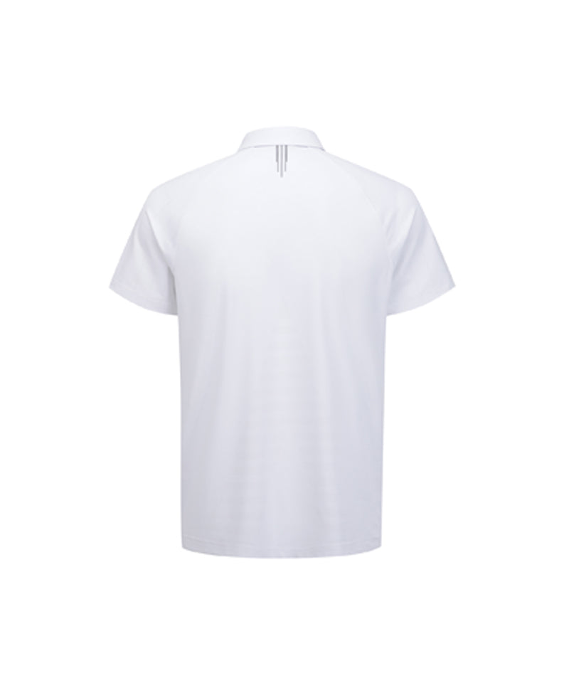 ANEW GOLF Men's SM Black Finish Jacquard Short T-Shirt - White