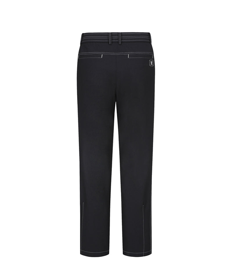 Men's Stitch Point Sraight Long Pants - Black