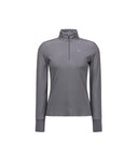 Women's Zipper Point Golgi Long T-shirt - Gray