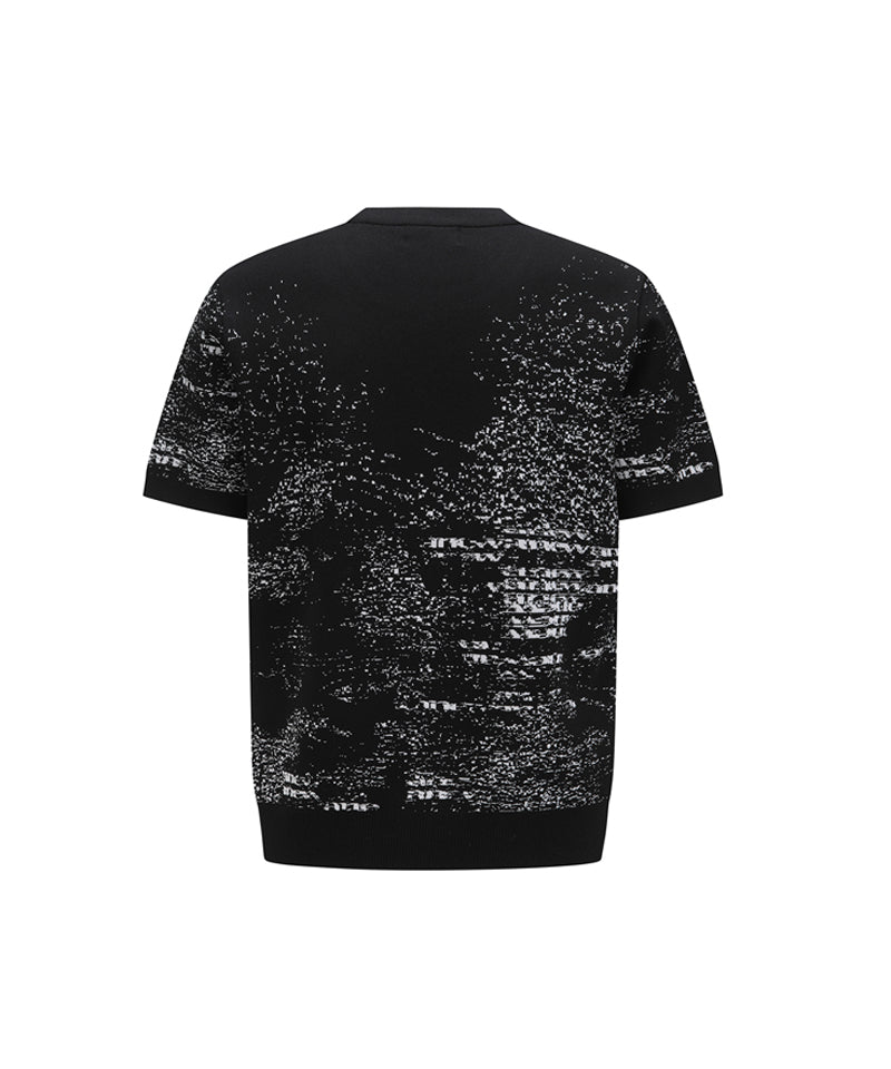 ANEW GOLF Men's SM Pattern Short Round Sleeve Sweater - Black