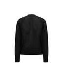 Women's Mesh Zip-Up Cardigan - Black