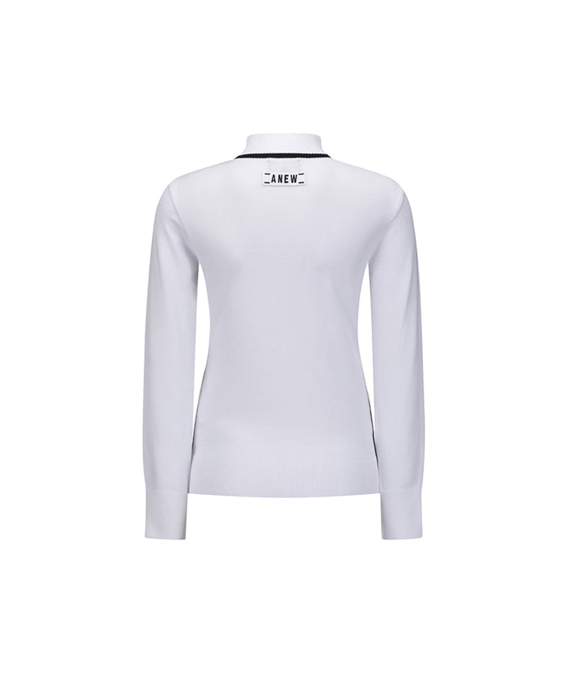 Women's High Neck Sweater - White